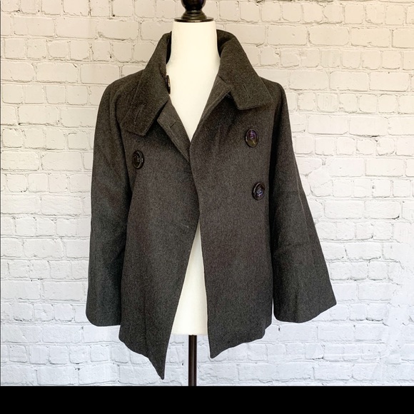 Zara Woman Pea Coat - Charcoal Grey - Picture 6 of 7